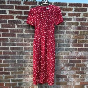 Long Red Floral Dress